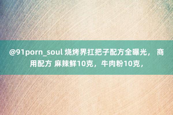 @91porn_soul 烧烤界扛把子配方全曝光, 商用配方 麻辣鲜10克,牛肉粉10克,