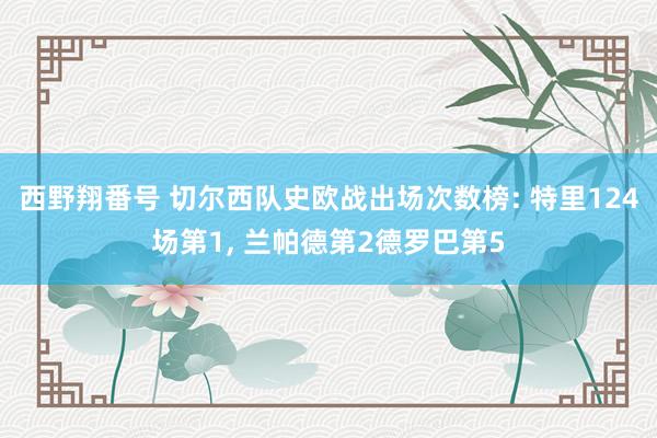 西野翔番号 切尔西队史欧战出场次数榜: 特里124场第1, 兰帕德第2德罗巴第5