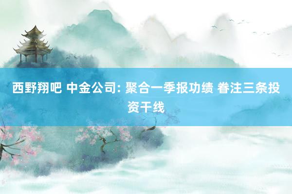 西野翔吧 中金公司: 聚合一季报功绩 眷注三条投资干线