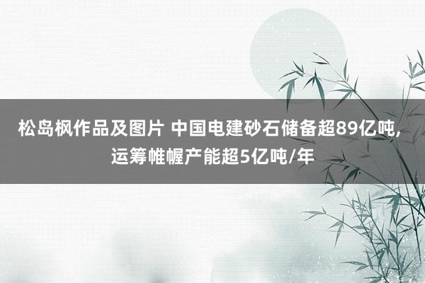 松岛枫作品及图片 中国电建砂石储备超89亿吨, 运筹帷幄产能超5亿吨/年