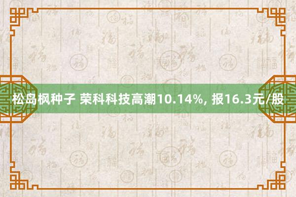 松岛枫种子 荣科科技高潮10.14%, 报16.3元/股