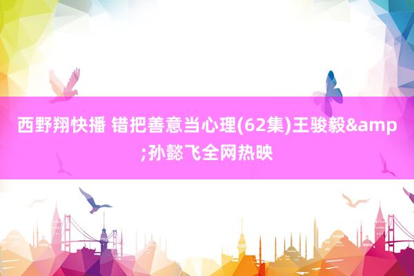 西野翔快播 错把善意当心理(62集)王骏毅&孙懿飞全网热映