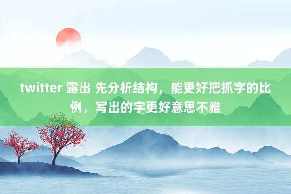 twitter 露出 先分析结构，能更好把抓字的比例，写出的字更好意思不雅